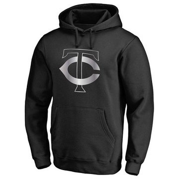 Men's Minnesota Twins Black Platinum Collection Pullover Hoodie - -