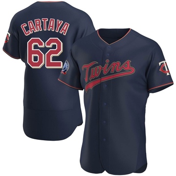 Men's Minnesota Twins Diego Cartaya Navy Alternate 60th Season Team Jersey - Authentic