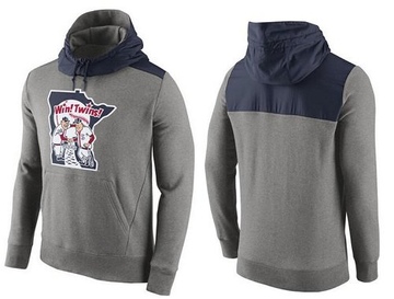 Men's Minnesota Twins Gray Cooperstown Collection Hybrid Pullover Hoodie -