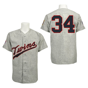 Men's Minnesota Twins Kirby Puckett Grey 1969 Throwback Jersey - Authentic