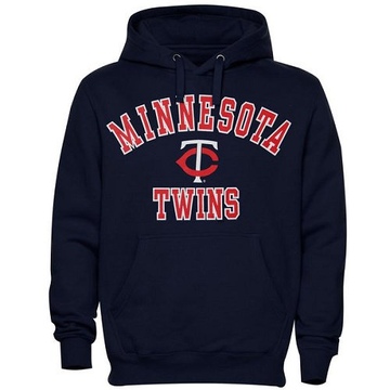 Men's Minnesota Twins Navy Blue Stitches Fastball Fleece Pullover Hoodie - -