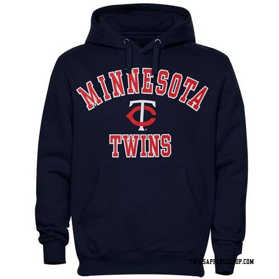 Men's Minnesota Twins Navy Blue Stitches Fastball Fleece Pullover Hoodie - -