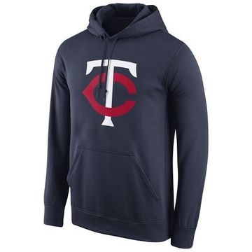 Men's Minnesota Twins Navy Logo Performance Pullover Hoodie - -