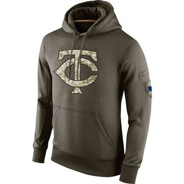 Men's Minnesota Twins Olive Salute To Service KO Performance Hoodie -