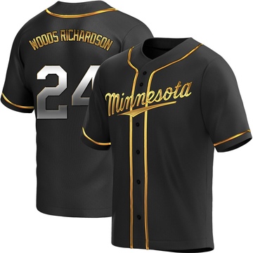 Men's Minnesota Twins Simeon Woods Richardson Black Golden Alternate Jersey - Replica