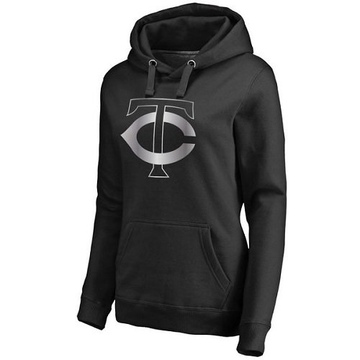 Women's Minnesota Twins Black Platinum Collection Pullover Hoodie - -
