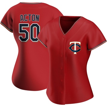 Women's Minnesota Twins Garrett Acton Red Alternate Jersey - Authentic