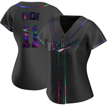 Women's Minnesota Twins Orlando Arcia Black Holographic Alternate Jersey - Replica
