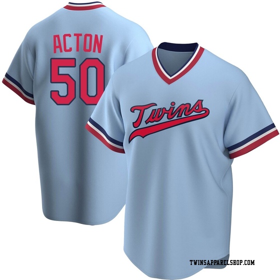 Youth Minnesota Twins Garrett Acton Light Blue Road Cooperstown Collection Jersey - Replica