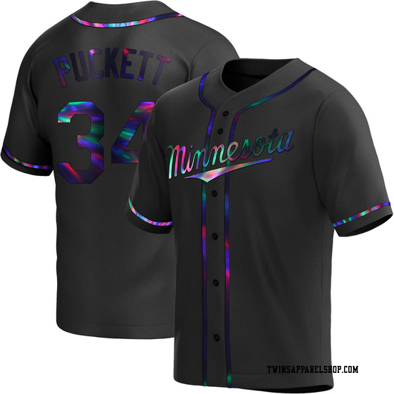 Youth Minnesota Twins Kirby Puckett Black Holographic Alternate Jersey - Replica