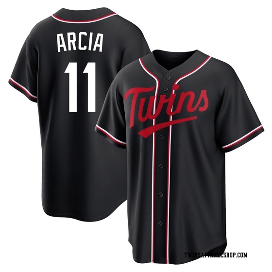 Youth Minnesota Twins Orlando Arcia Black Fashion Out Jersey - Replica